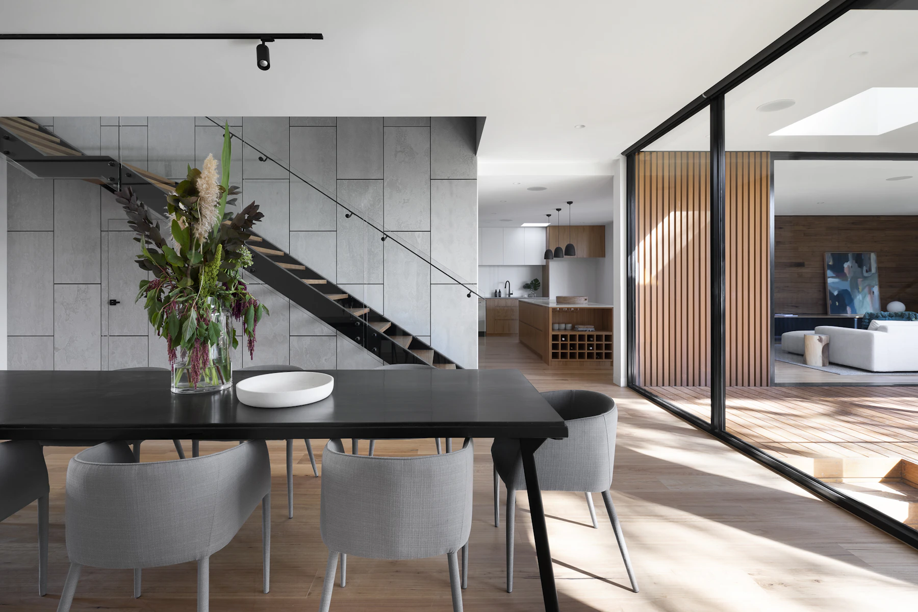 Illustrative bright, carefully arranged home interior